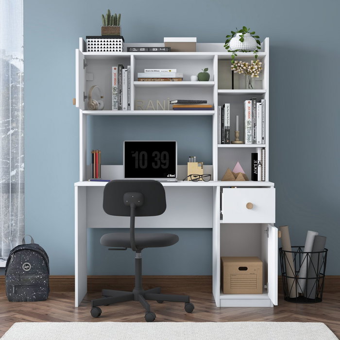 Hanah Home Escritorio y Estantería de Estudio HA128 - 3977 Blanco Hanah Home Escritorio y Estantería de Estudio HA128 - 3977 Blanco